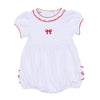 Scarlett Bows Embroidered Short Sleeve Bubble - Magnolia BabyBubble