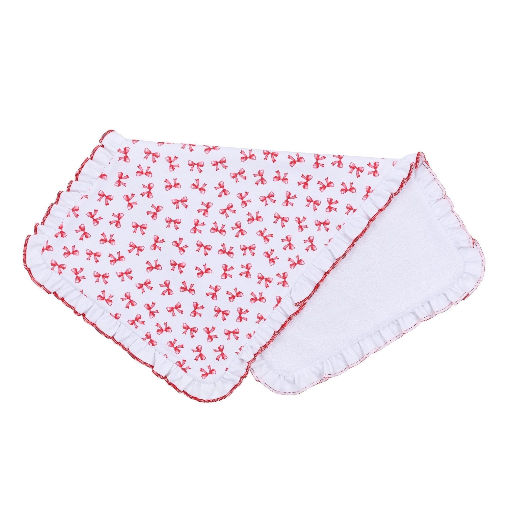 Scarlett Bows Print Ruffle Burp Cloth - Magnolia BabyBurp Cloth