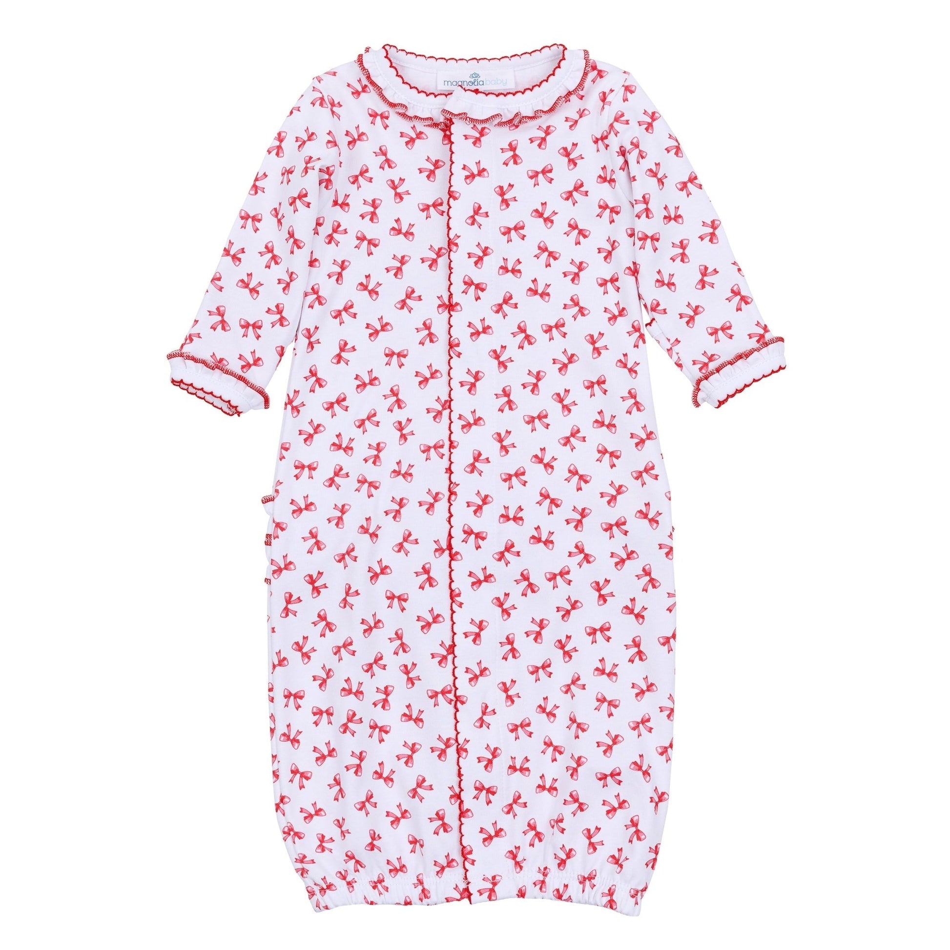 Scarlett Bows Print Ruffle Converter - Magnolia BabyConverter Gown