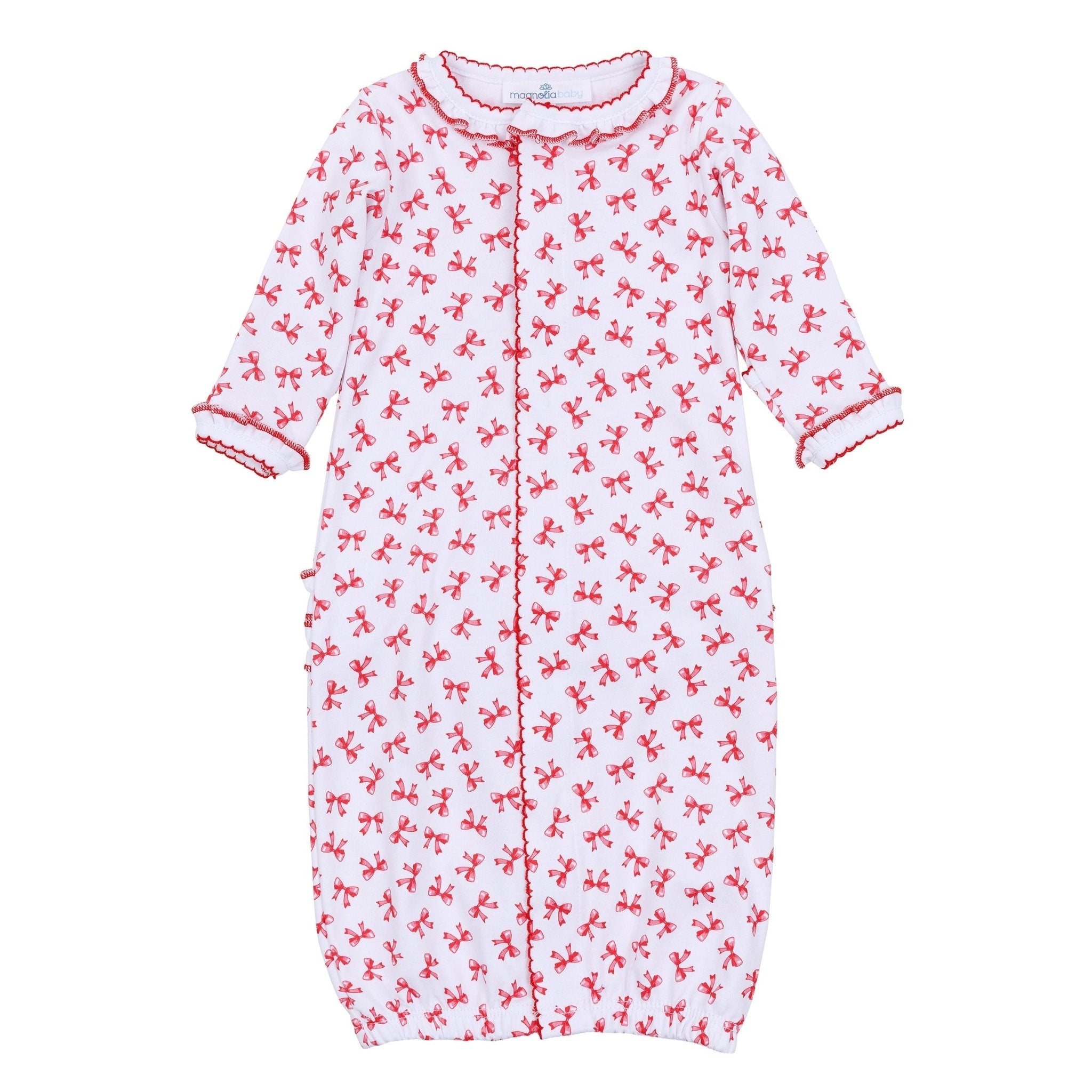 Scarlett Bows Print Ruffle Converter - Magnolia BabyConverter Gown