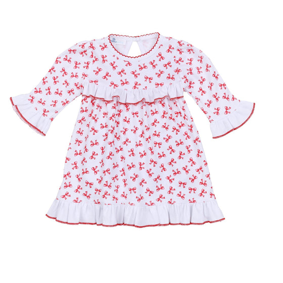 Scarlett Bows Print Ruffle Dress - Magnolia BabyDress