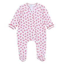  Scarlett Bows Print Zip Footie - Magnolia BabyFootie