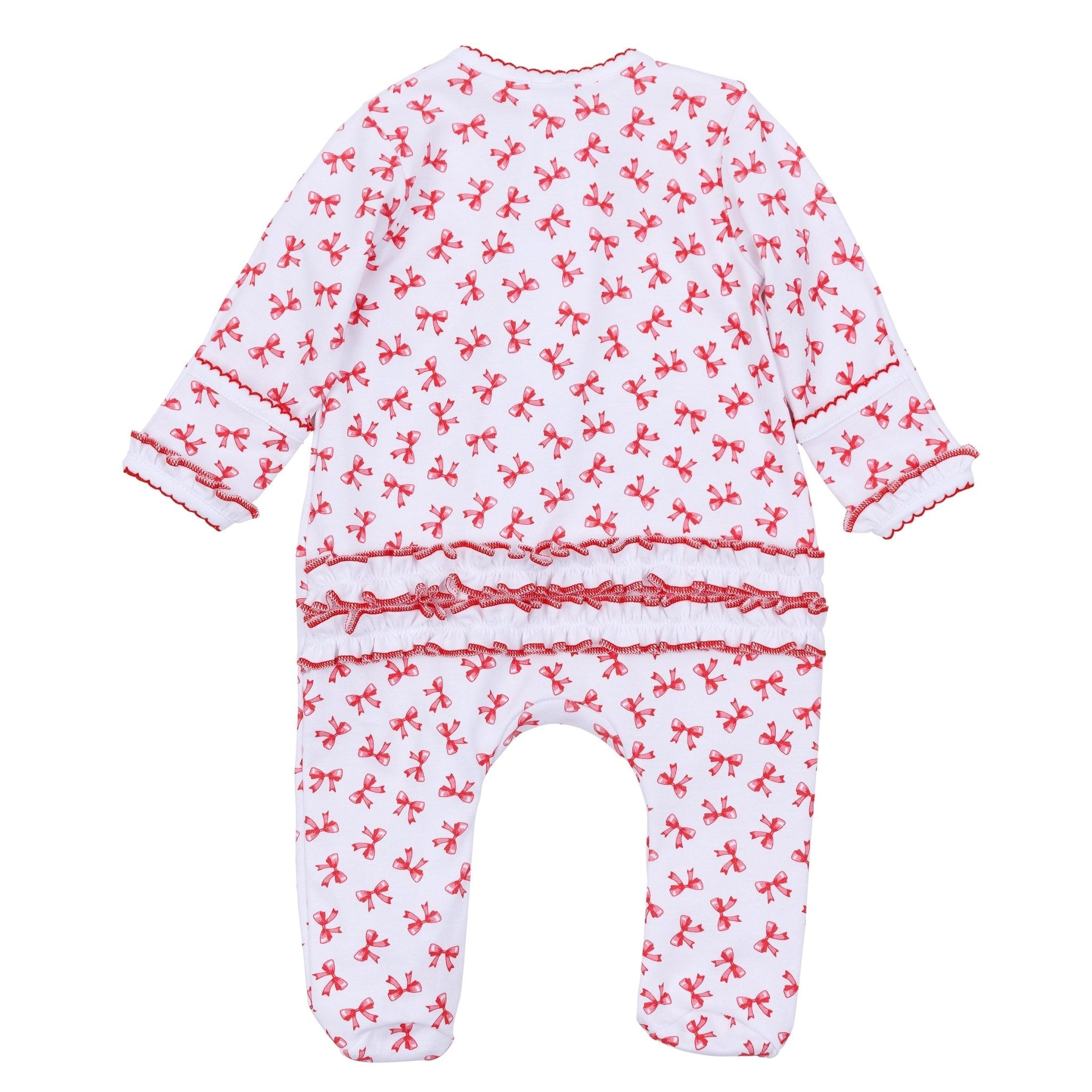 Scarlett Bows Print Zip Footie - Magnolia BabyFootie