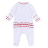 Scarlett Bows Scattered Ruffle Footie - Magnolia BabyFootie