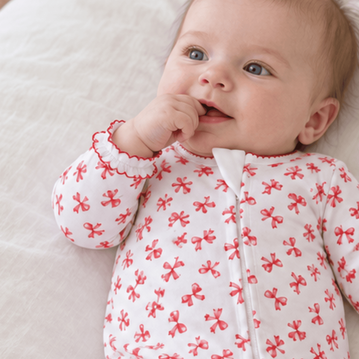Magnolia Baby_Scarlett Bows Zip Footie_2