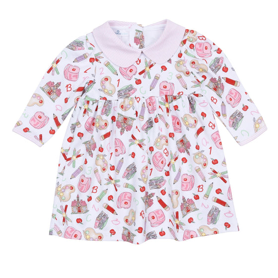 School Day Sweetness Collared Long Sleeve Dress - Pink - Magnolia BabyDress