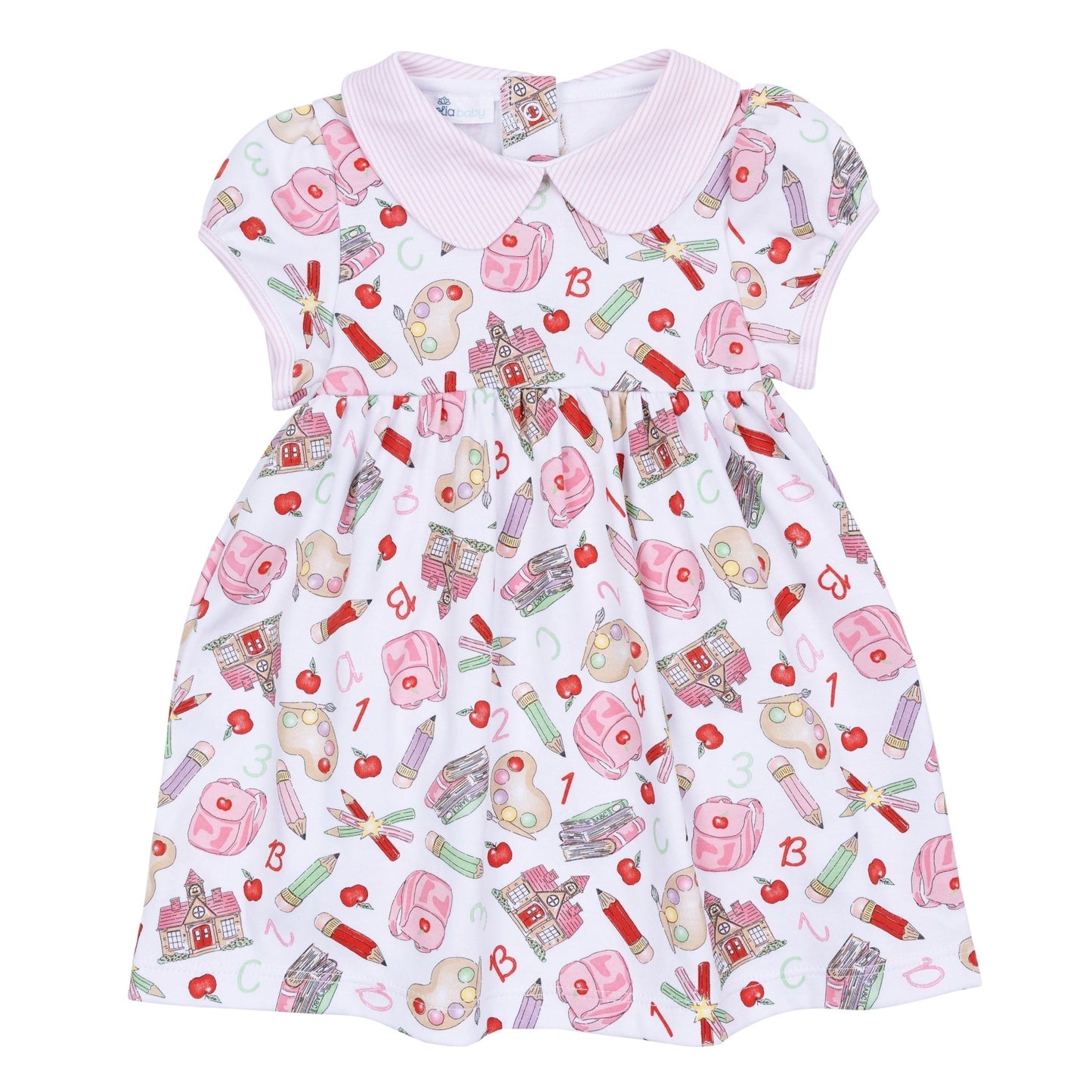 School Day Sweetness Collared Short Sleeve Dress - Pink - Magnolia BabyDress