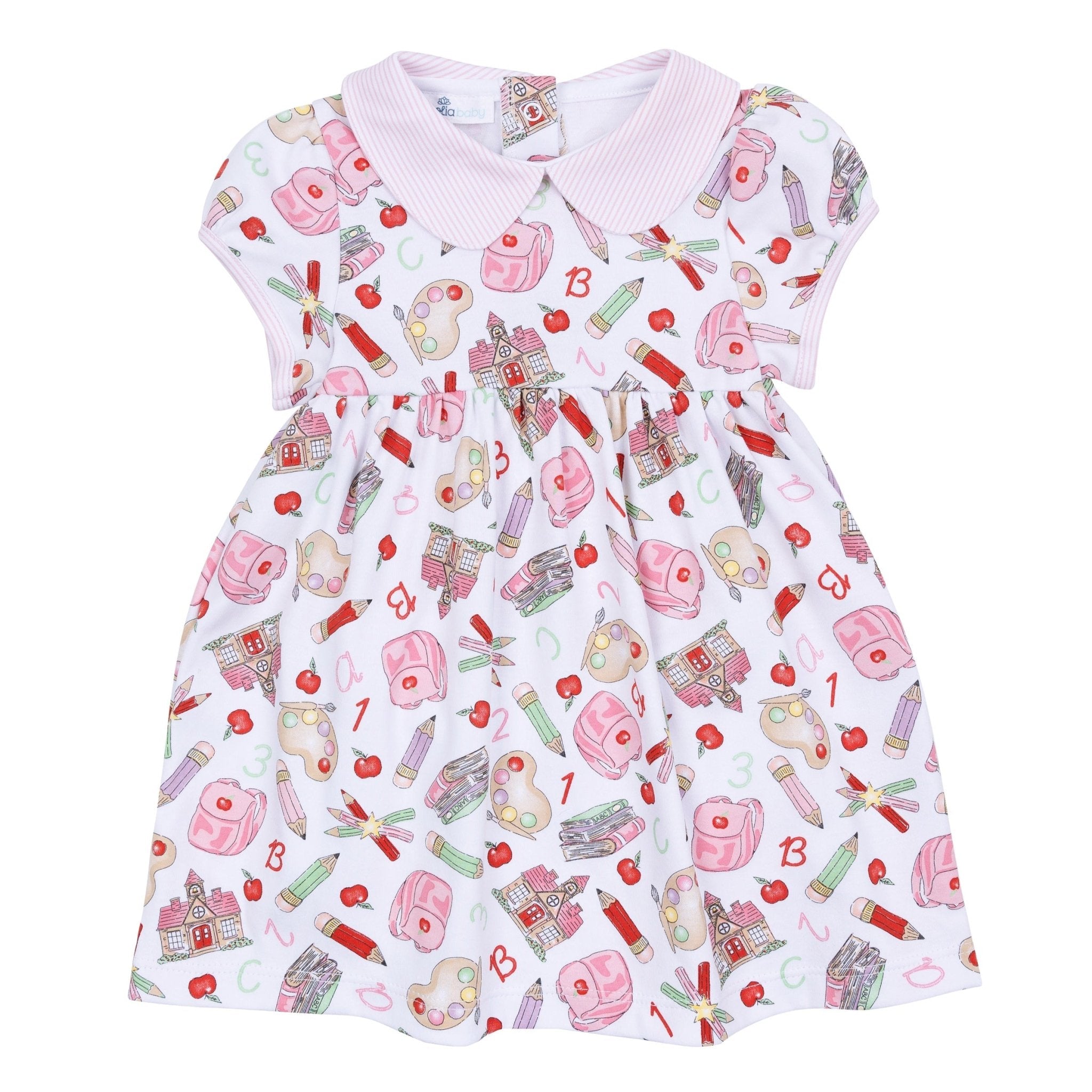 School Day Sweetness Collared Short Sleeve Dress - Pink - Magnolia BabyDress