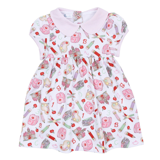 School Day Sweetness Collared Short Sleeve Dress - Pink - Magnolia BabyDress