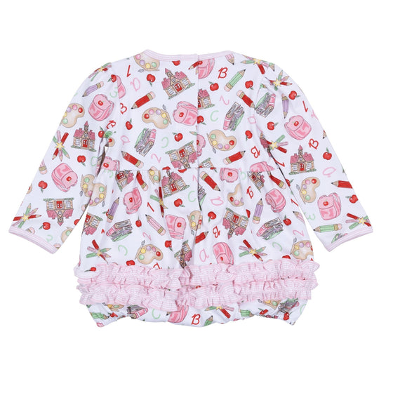 School Day Sweetness Long Sleeve Bubble - Pink - Magnolia BabyBubble