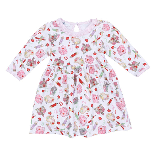 School Day Sweetness Long Sleeve Dress - Pink - Magnolia BabyDress