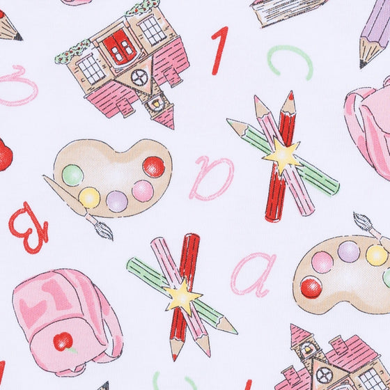 School Day Sweetness Zip Pajamas - Pink - Magnolia BabyZipper Pajamas