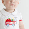 School Wagon Applique Collared Boy Bubble - Magnolia BabyBubble