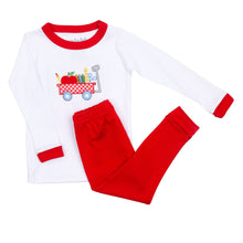  School Wagon Applique Long Pajamas - Magnolia BabyLong Pajamas