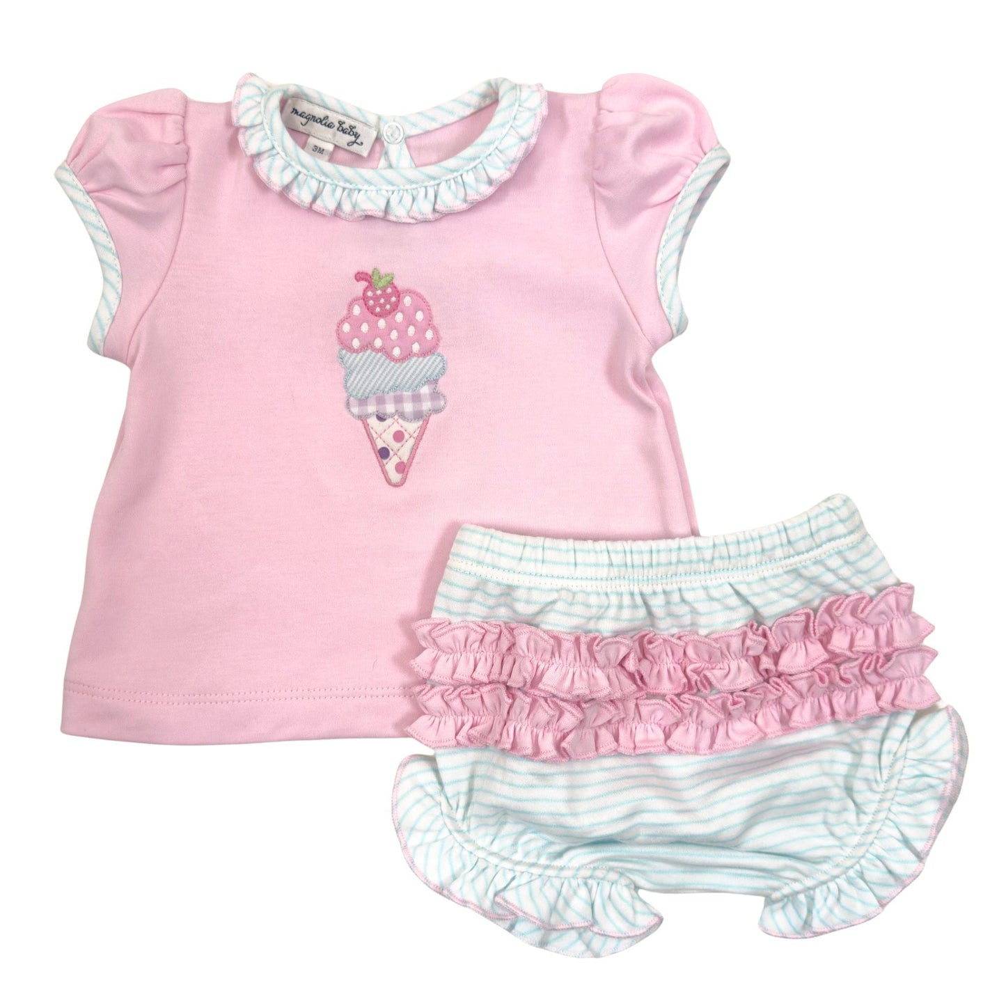 Scoops of Fun Applique Diaper Cover Set - Magnolia BabyDiaper Cover