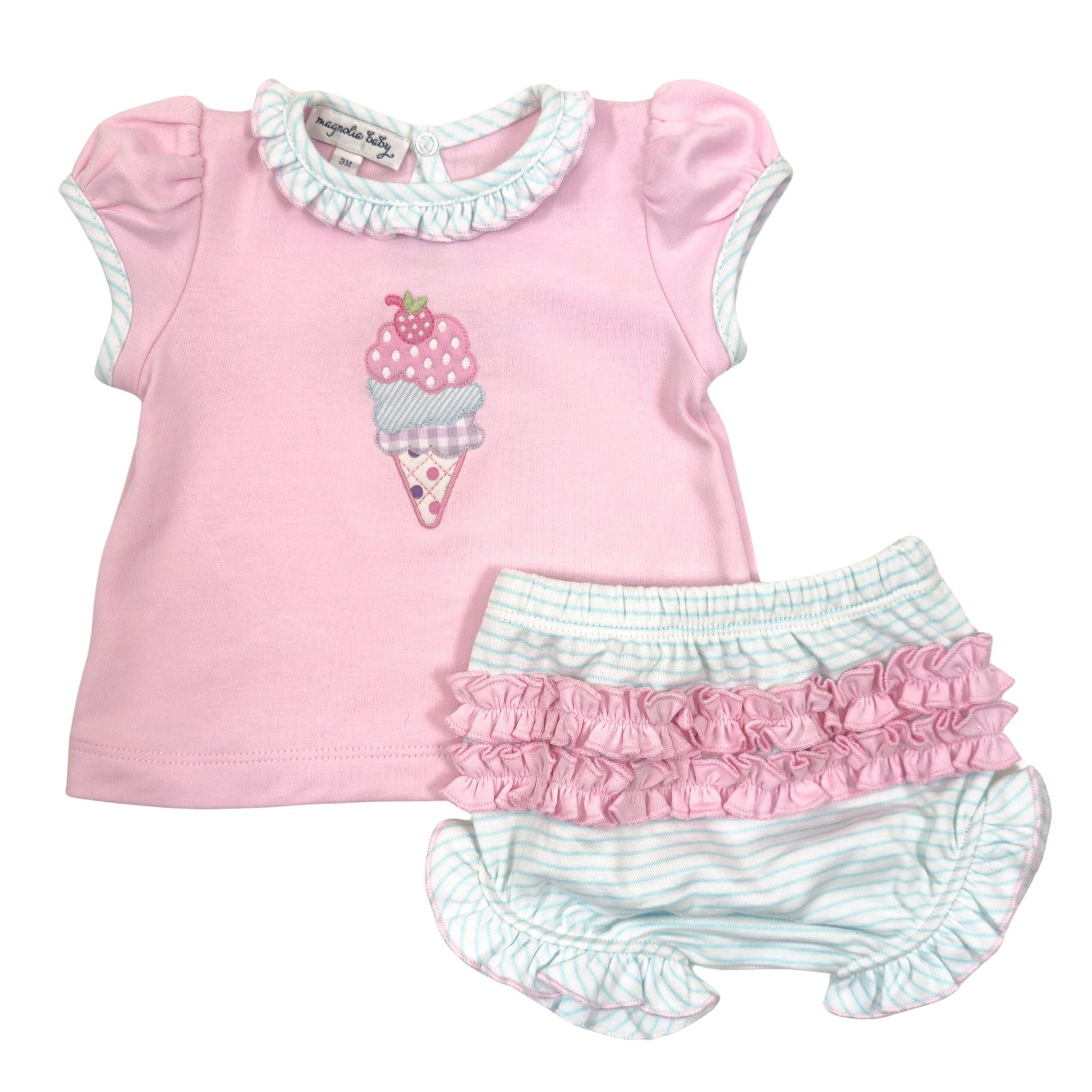 Scoops of Fun Applique Diaper Cover Set - Magnolia BabyDiaper Cover