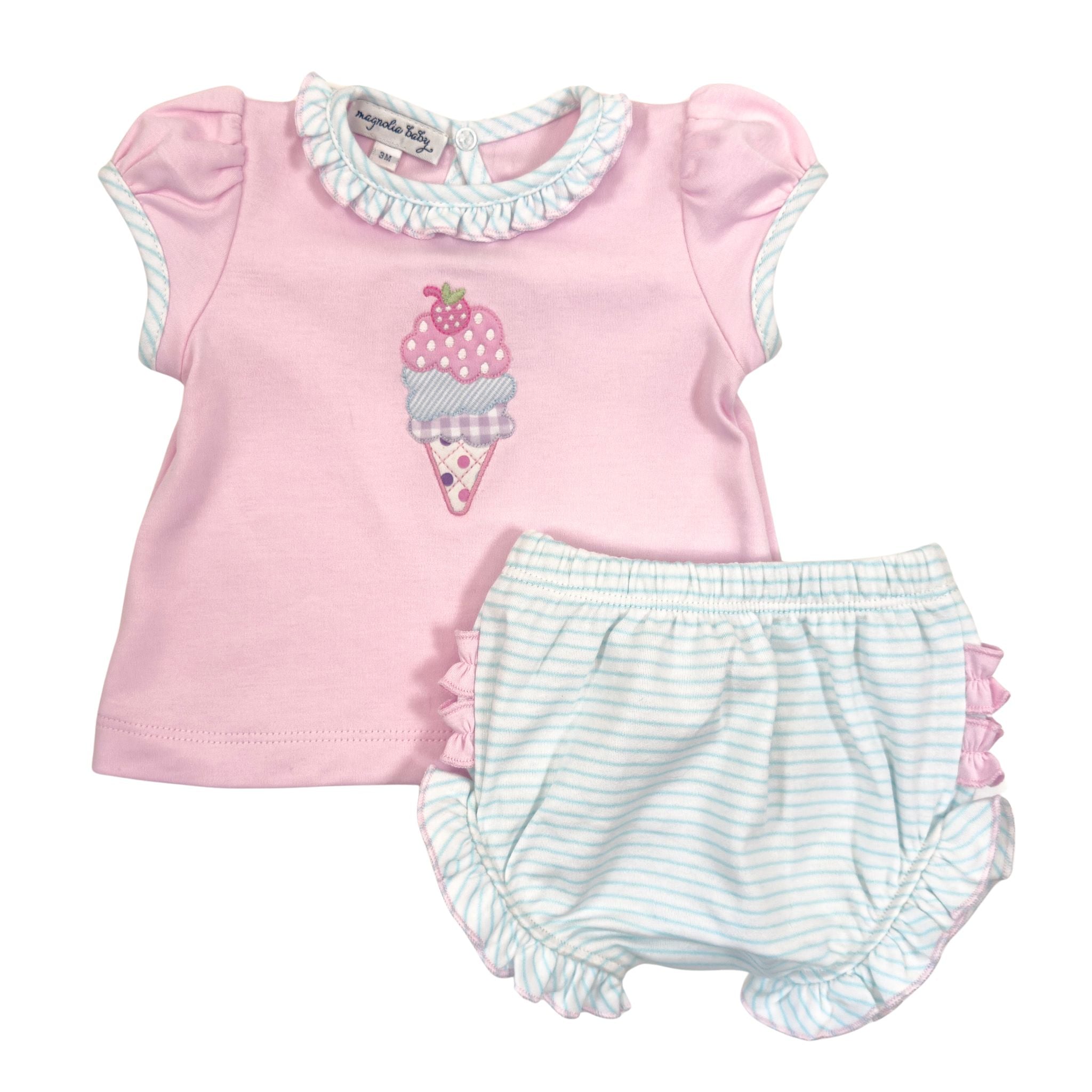 Scoops of Fun Applique Diaper Cover Set - Magnolia BabyDiaper Cover