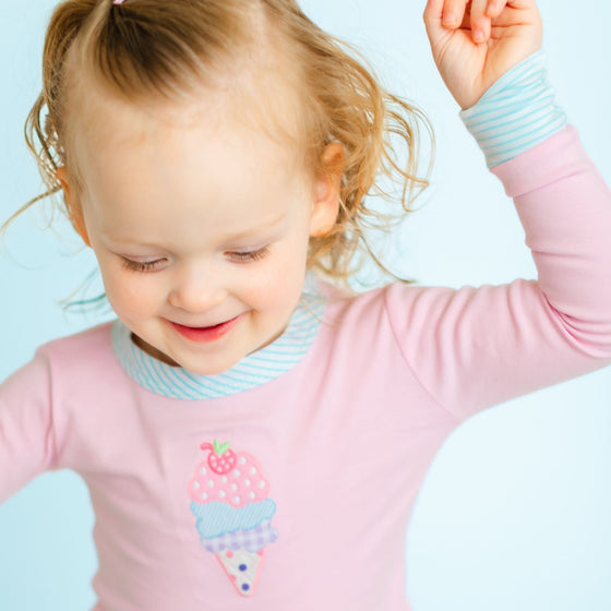 Scoops of Fun Applique Long Pajamas - Magnolia BabyLong Pajamas