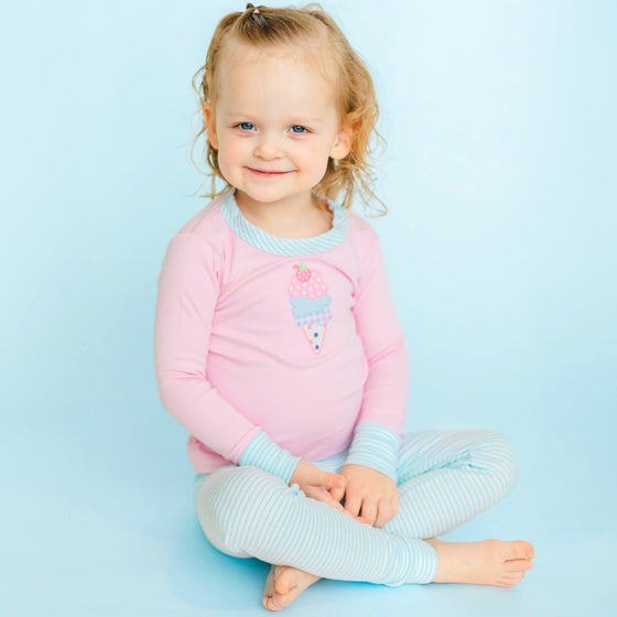 Scoops of Fun Applique Long Pajamas - Magnolia BabyLong Pajamas
