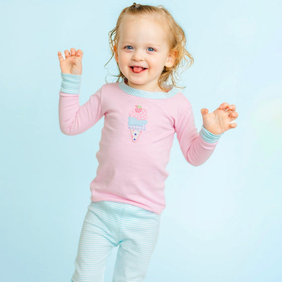 Scoops of Fun Applique Long Pajamas - Magnolia BabyLong Pajamas