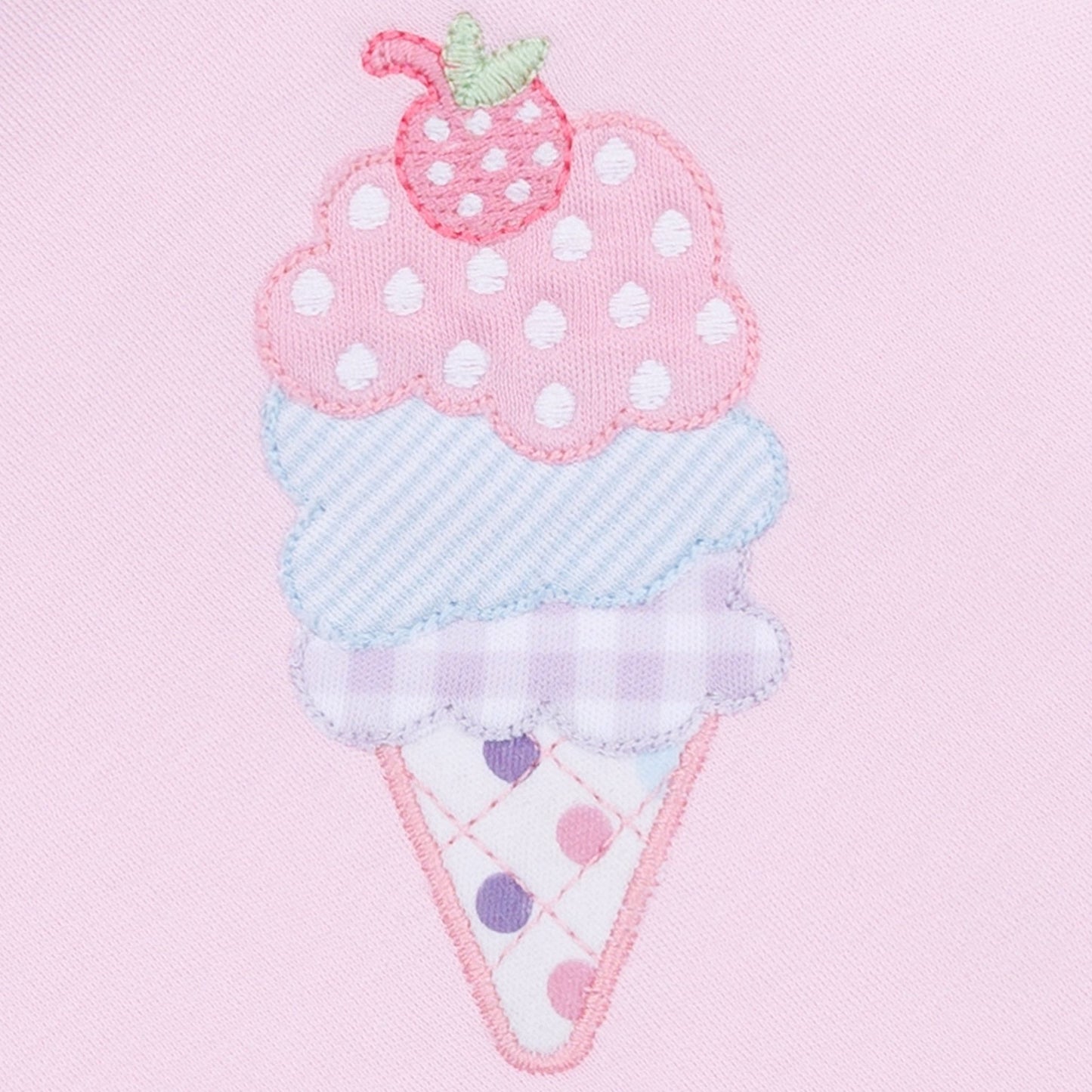 Scoops of Fun Applique Ruffle Lap Footie - Magnolia BabyFootie