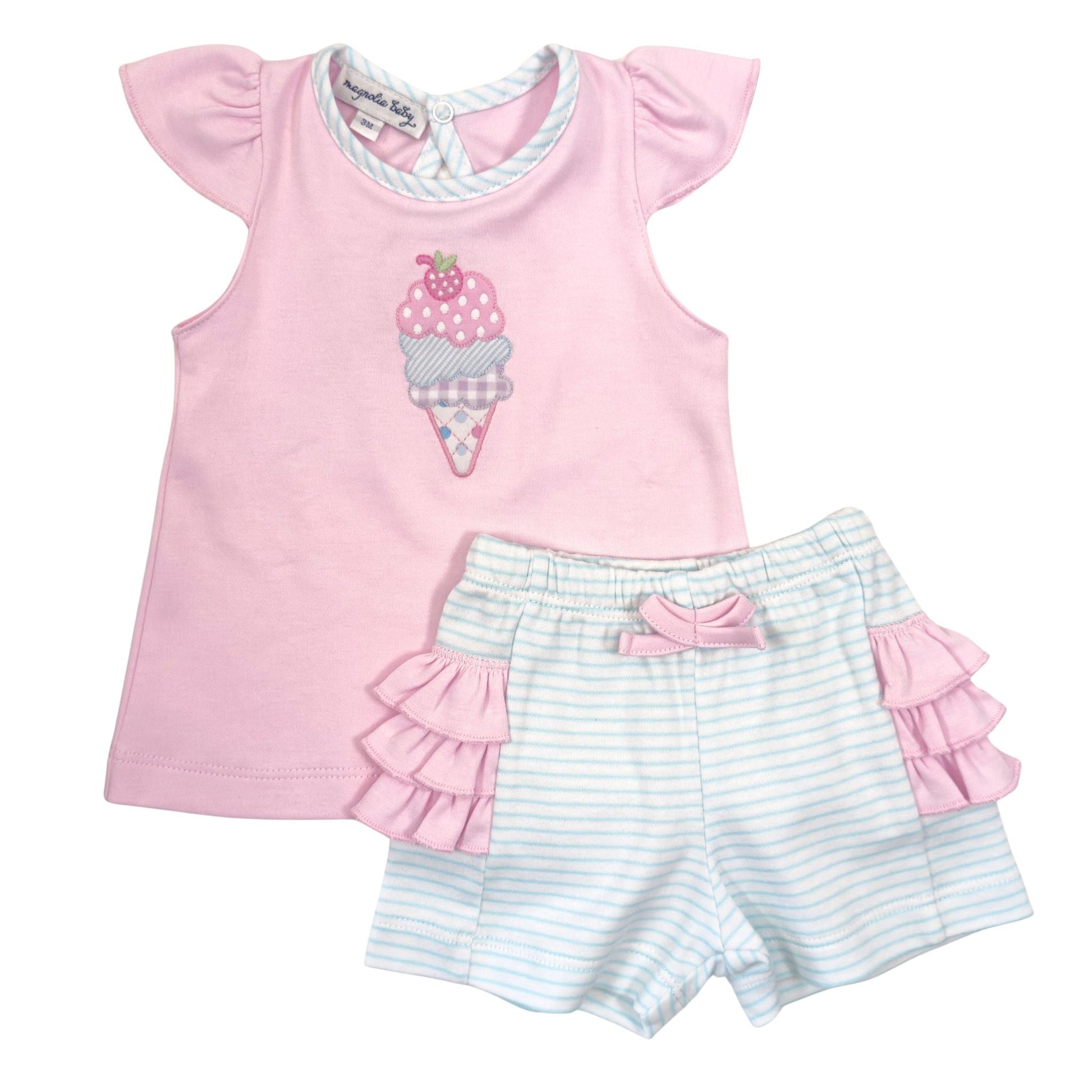 Scoops of Fun Applique Ruffle Short Set - Magnolia BabyShort Set