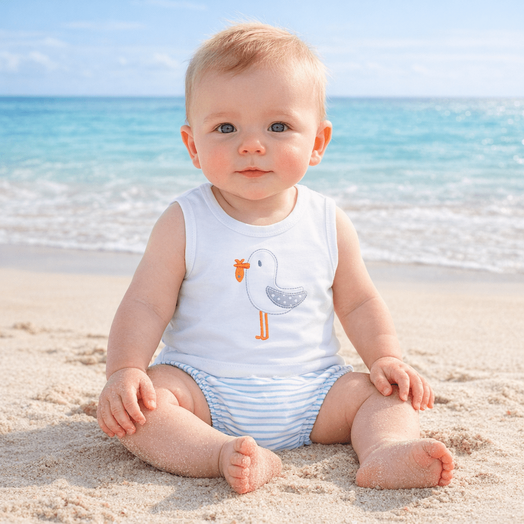 Seabird Shores Applique Diaper Cover Set - Magnolia BabyDiaper Cover