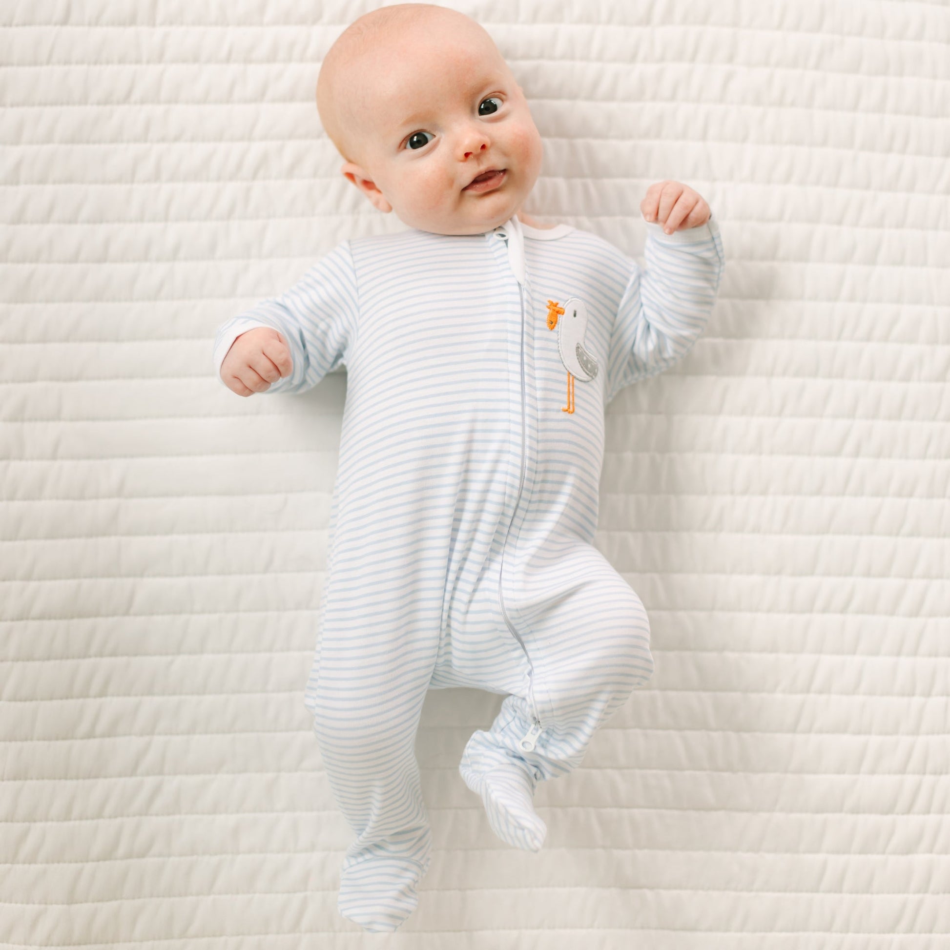 Seabird Shores Applique Zip Footie - Magnolia BabyFootie