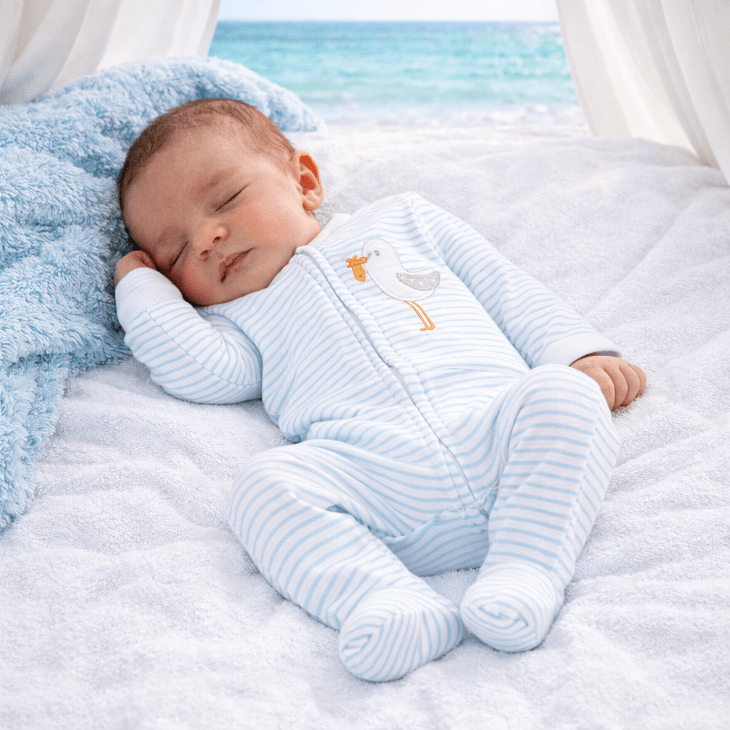 Seabird Shores Applique Zip Footie - Magnolia BabyFootie