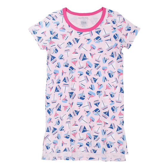 Set Sail Women's Short Sleeve Nightshirt - Pink - Magnolia BabyNight Shirt