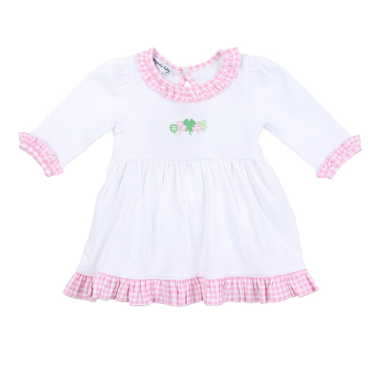 Shamrock Cutie Pink Embroidered Long Sleeve Dress Set - Magnolia BabyDress
