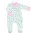 Shamrock Cutie Pink Printed Zipper Footie - Magnolia BabyFootie