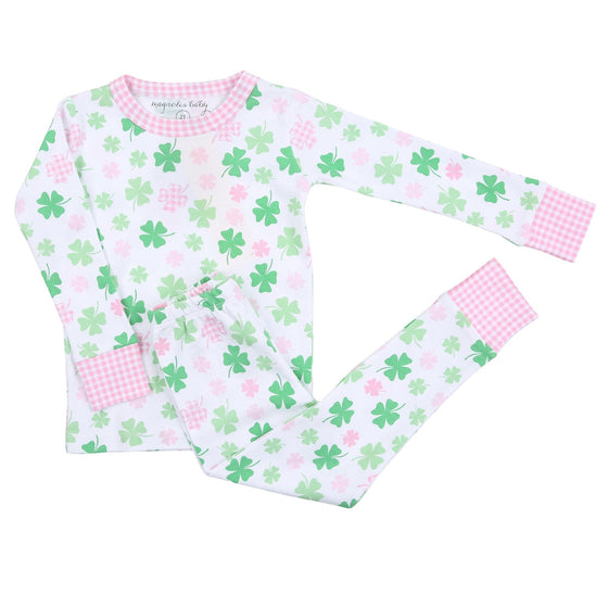 Shamrock Cutie Pink Toddler Long Pajamas - Magnolia BabyLong Pajamas