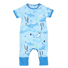  Shark! Print Short Sleeve Playsuit - Magnolia BabyPlaysuit