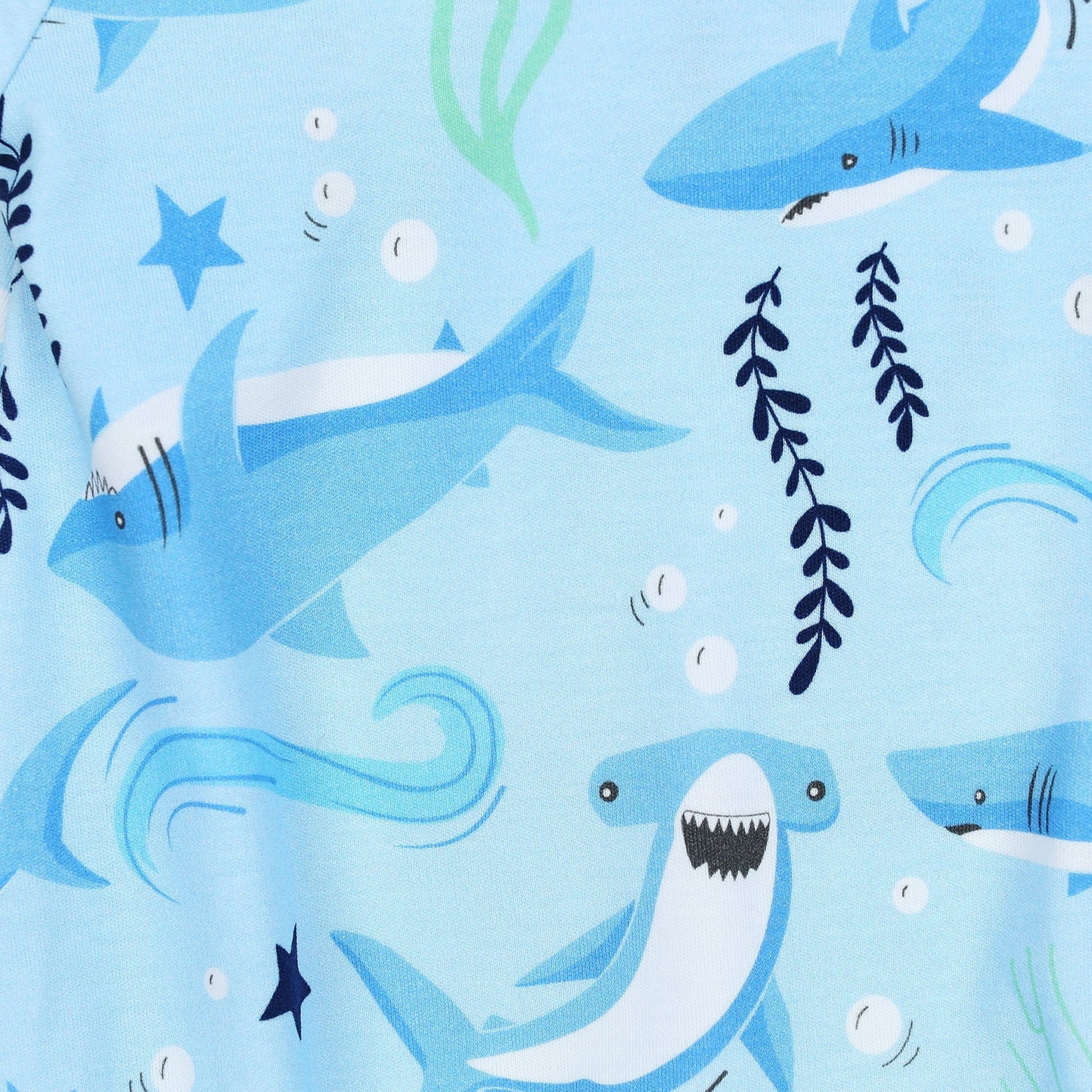 Shark! Print Short Sleeve Playsuit - Magnolia BabyPlaysuit