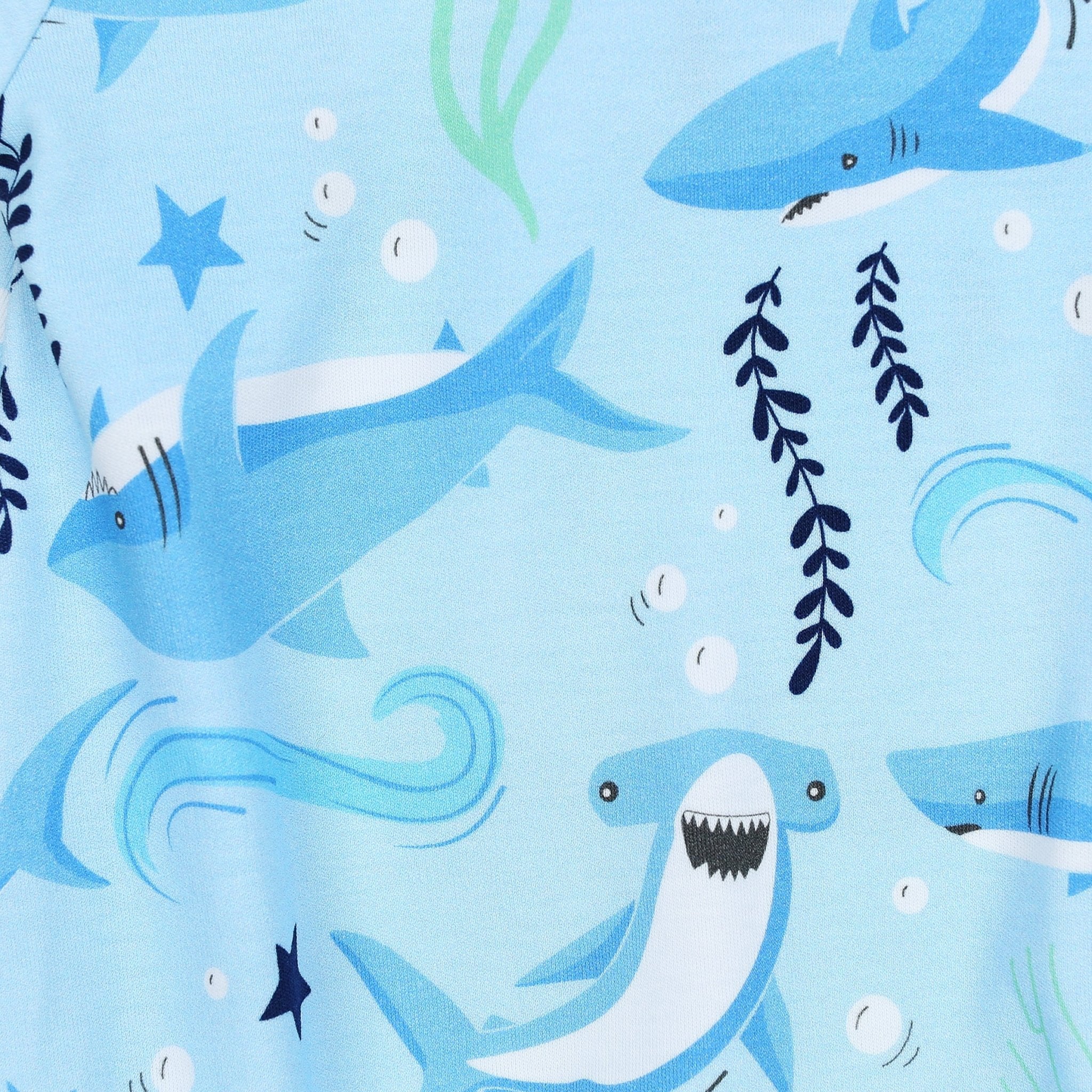 Shark! Print Short Sleeve Playsuit - Magnolia BabyPlaysuit
