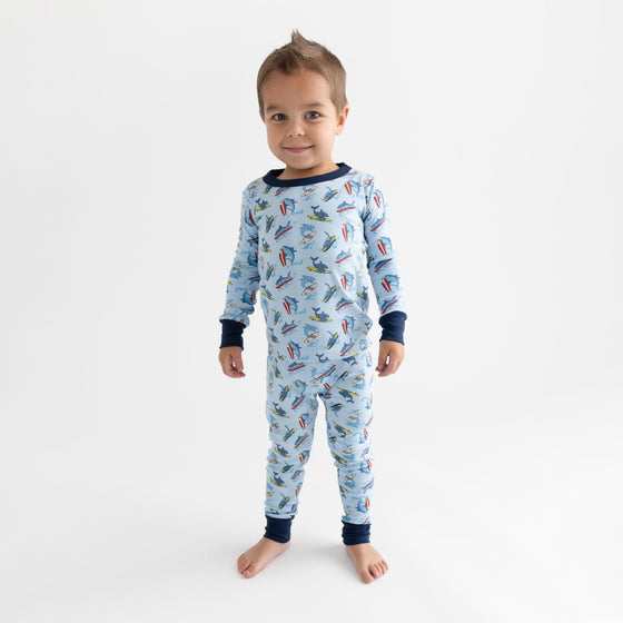 Sharkie the Surfer Toddler Long Pajama - Magnolia BabyLong Pajamas