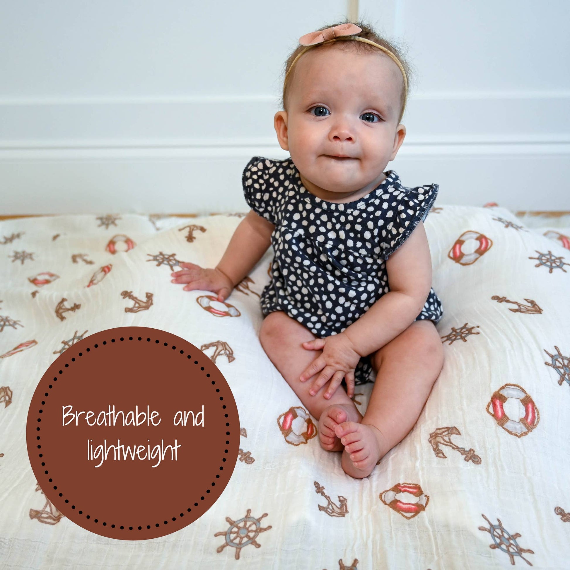Ships Ahoy Muslin Swaddle Blanket - Magnolia BabySwaddle Blanket