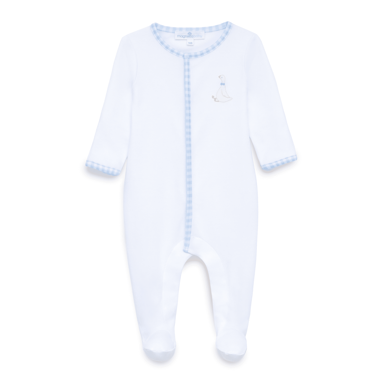 Silly Goose Footie - Light Blue - Magnolia BabyFootie