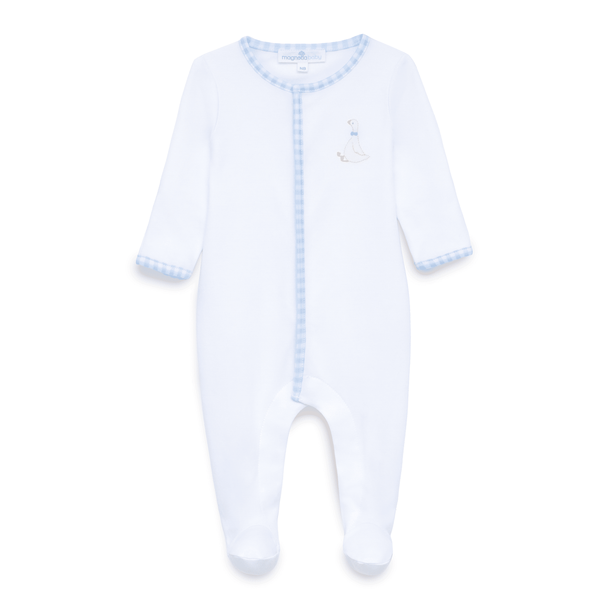 Silly Goose Footie - Light Blue - Magnolia BabyFootie