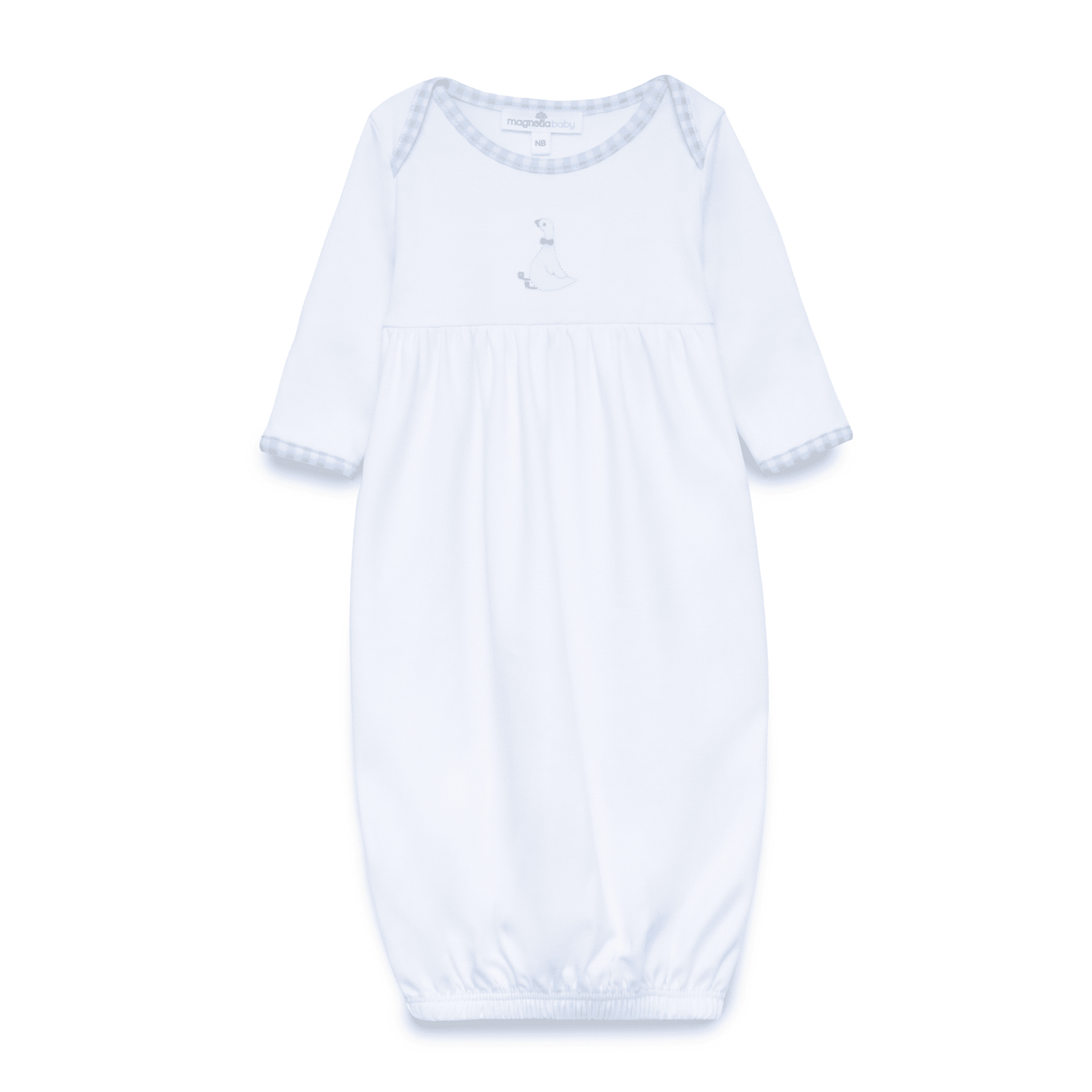 Silly Goose Gathered Gown - Light Blue - Magnolia BabyGown