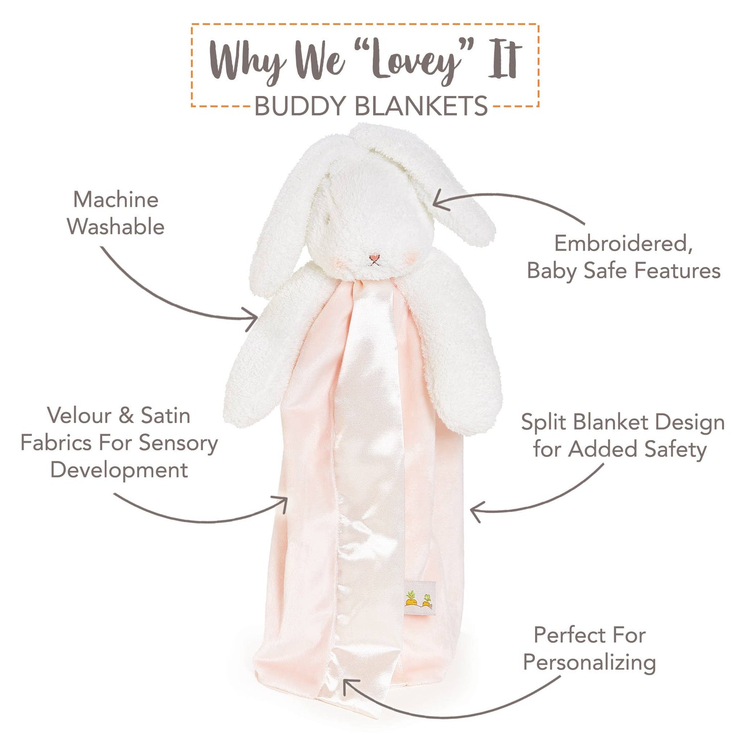 Simple Blossom Bunny Buddy Blanket - Magnolia BabySoft Toy