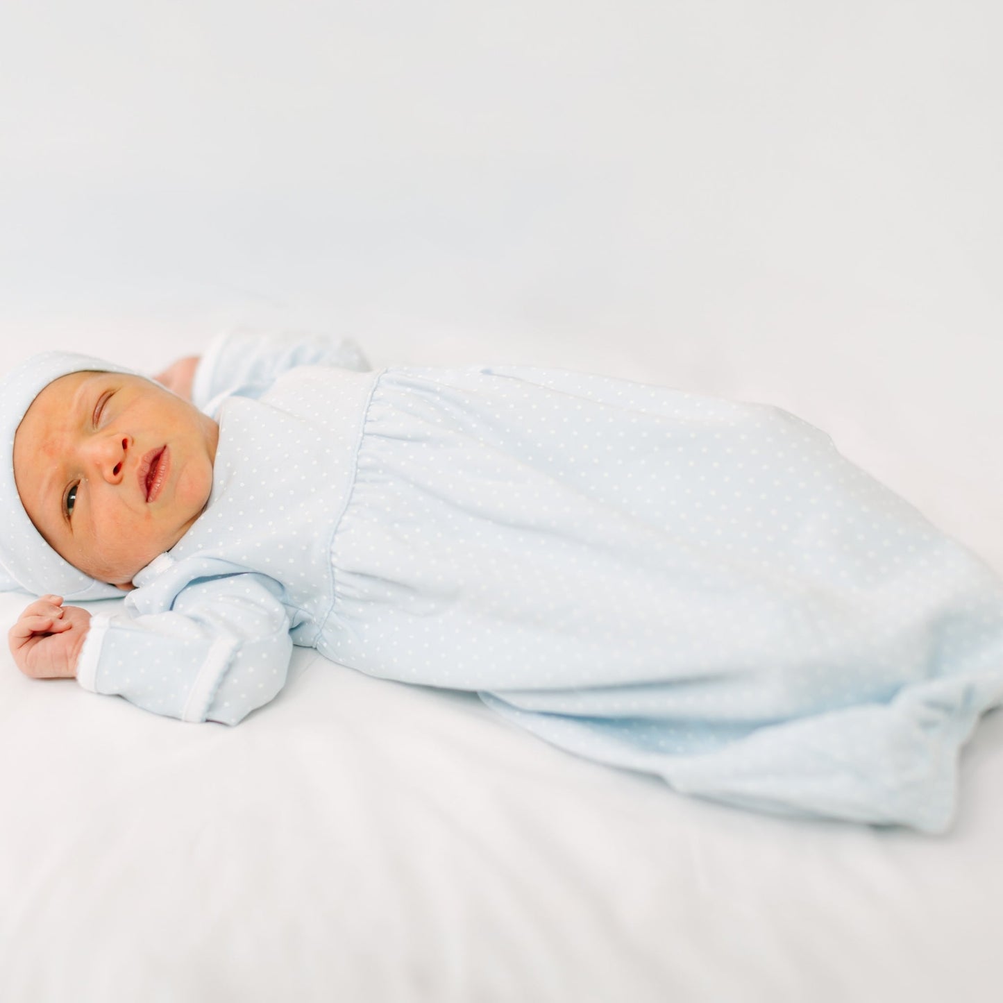Simply Sweet Gathered Gown - Light Blue - Magnolia BabyGown