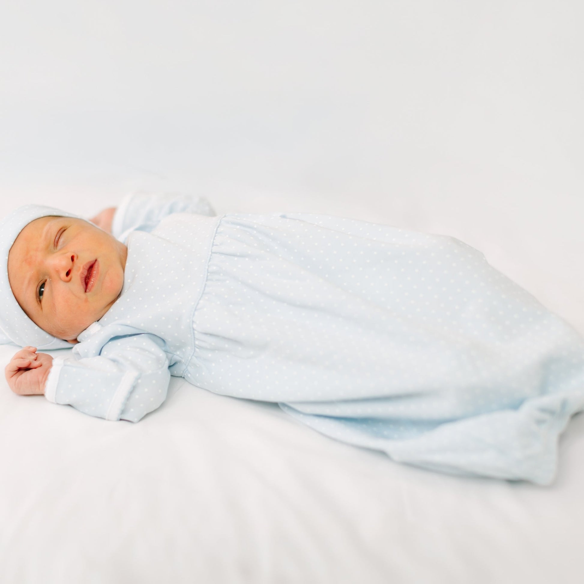 Simply Sweet Gathered Gown - Light Blue - Magnolia BabyGown