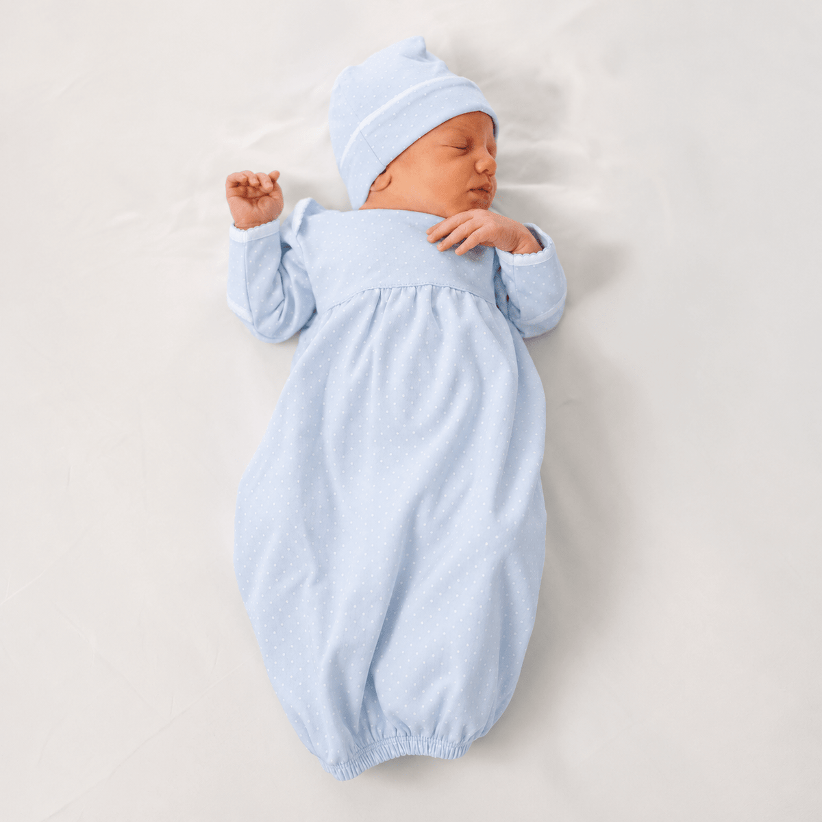 Magnolia Baby_Simply Sweet Gathered Gown - Light Blue_1
