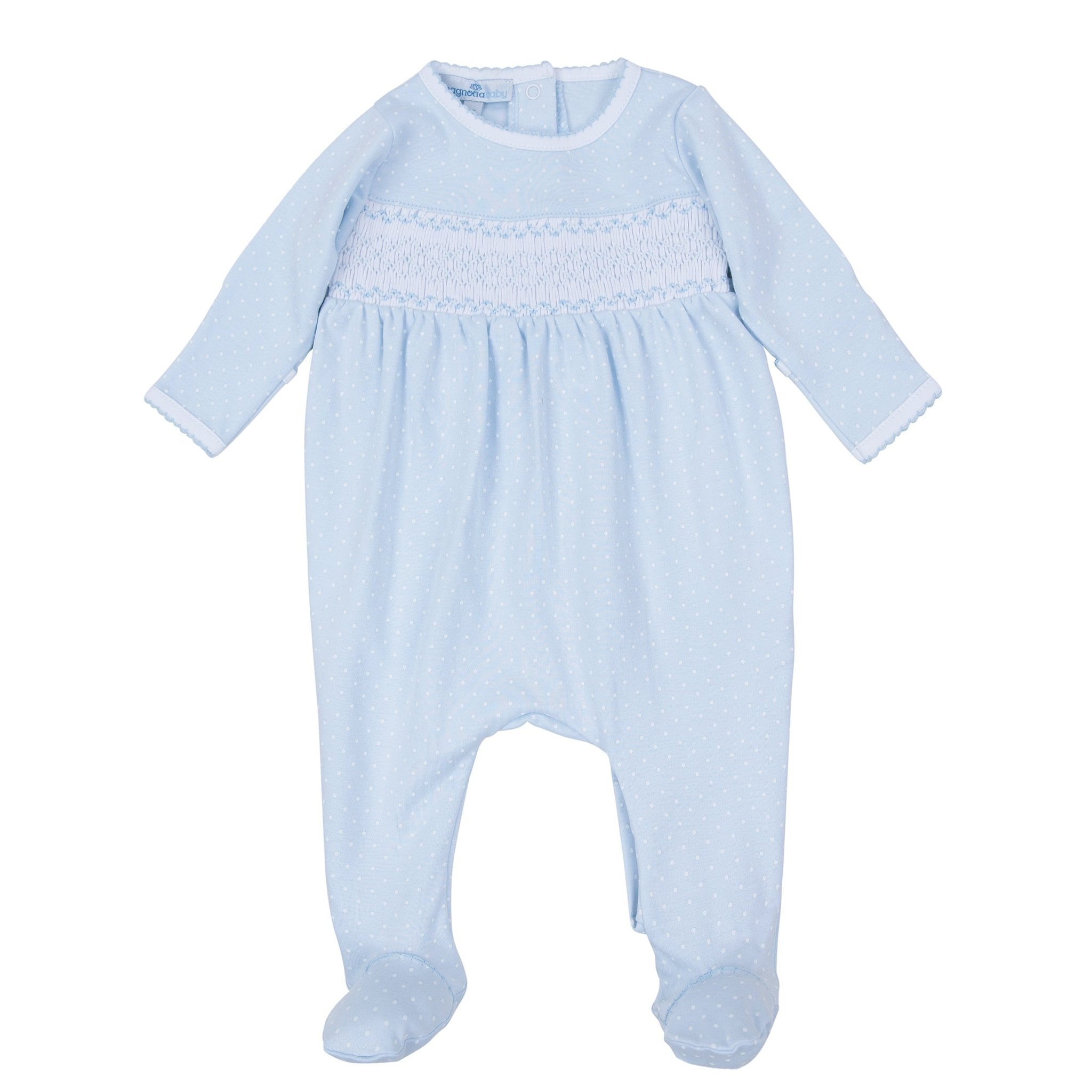 Simply Sweet Smocked Footie - Light Blue - Magnolia BabyFootie