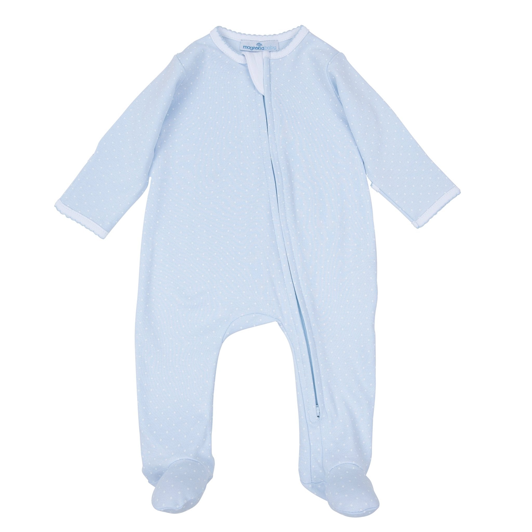 Simply Sweet Zip Footie - Light Blue - Magnolia BabyFootie