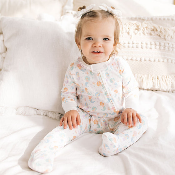 Sirena Ruffle Zip Footie by Luna & Arlo - Magnolia BabyFootie