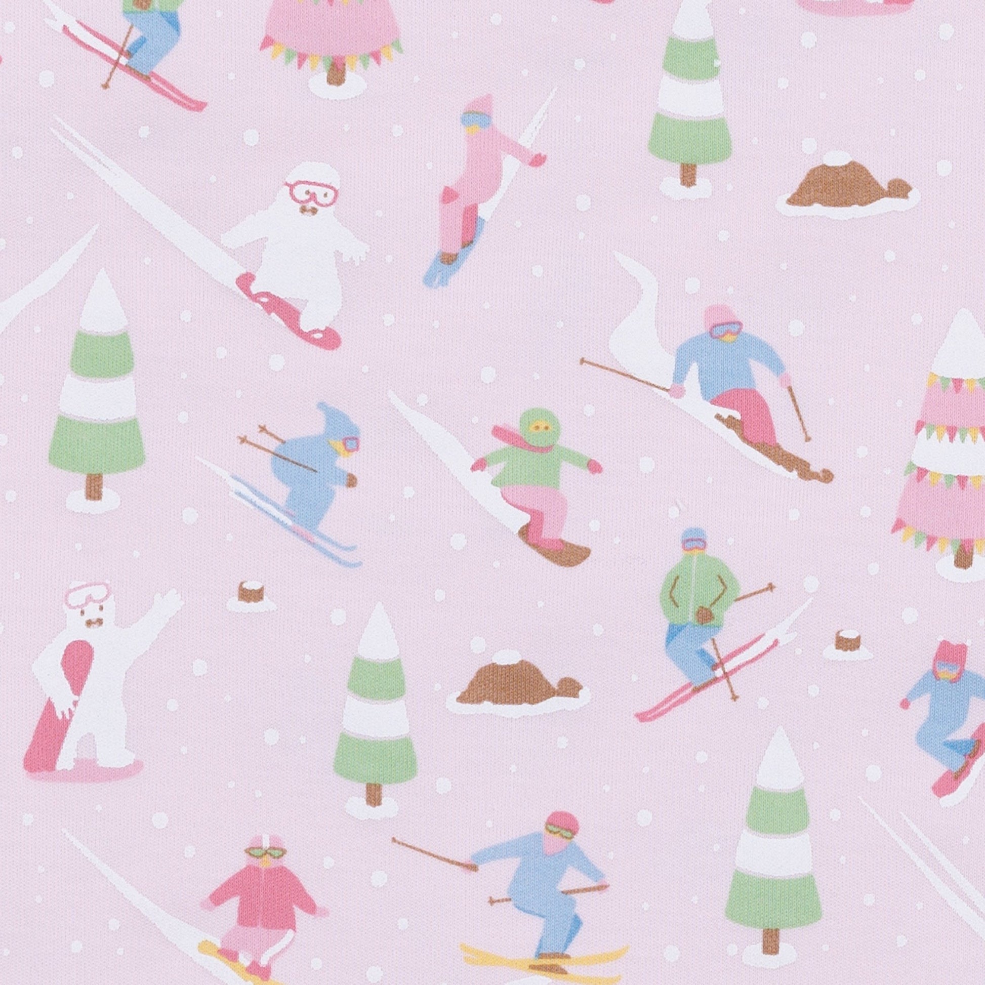 Ski Buddies Long Pajamas - Pink - Magnolia BabyLong Pajamas