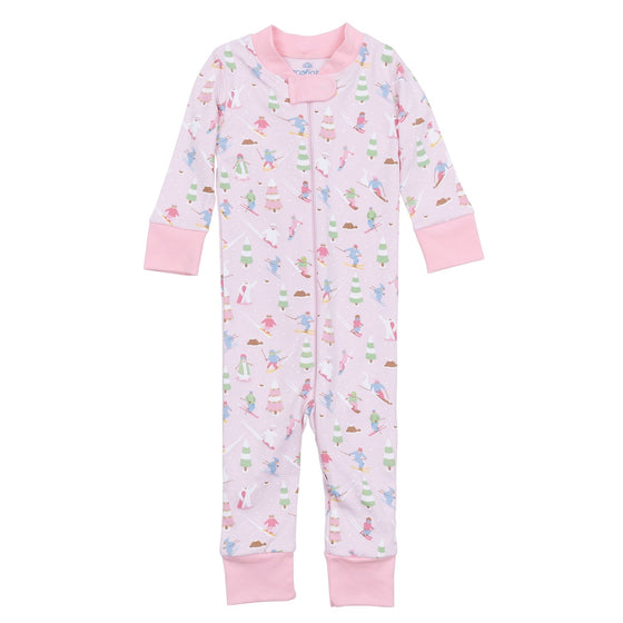 Ski Buddies Zip Pajamas - Pink - Magnolia BabyZipper Pajamas
